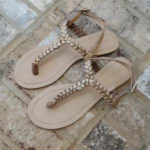 Gold glitter sandals